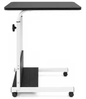 Dujeff HN-640 Bedside Coffee Table on Wheels—Side Table with Rectangular Top and Adjustable Height, 60 x 40 x 80 cm, Gray