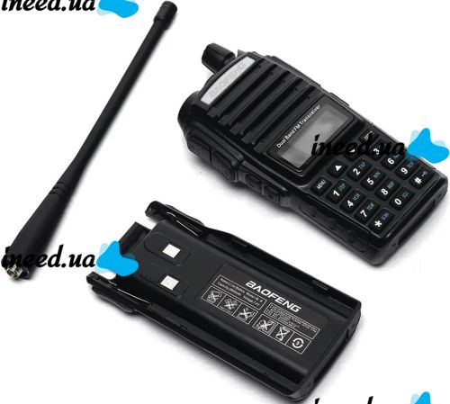 Дводіапазонна рація Baofeng UV82 5W на 128 каналів до 7 км портативна цифрова радіостанція з гарнітурою і подвійною кнопкою 2800 мАг UV - 82 Чорна