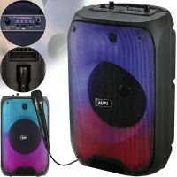 TMG HiFi RX-6168 10W Wireless Bluetooth Speaker with Microphone and RGB LED Backlight, Rechargeable Bluetooth Speaker USB AUX for Android IOS Black
