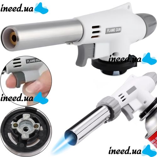 Flame Gun 920 Portable Gas Burner with Piezo Ignition—a camping torch for gas cartridges, handheld gas soldering iron with automatic piezo ignition