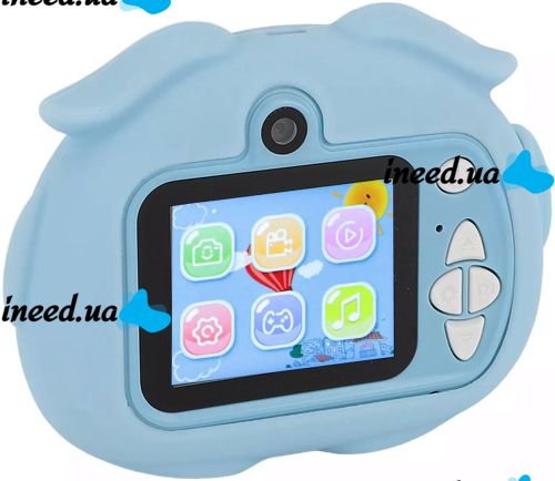 Дитячий цифровий фотоапарат Infinity Kids Camera D300 Pig з іграми, Селфі камерою і відео зйомкою, акумуляторна камера для дітей від 3-х років USB