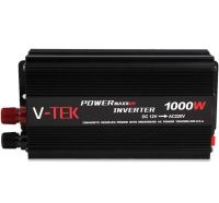 Автомобильный инвертор V-TEK PowerMaxx SSK-1000W 12V-220V, Авто преобразователь напряжения тока 12В 1000Вт от прикуривателя и аккумулятора Черный