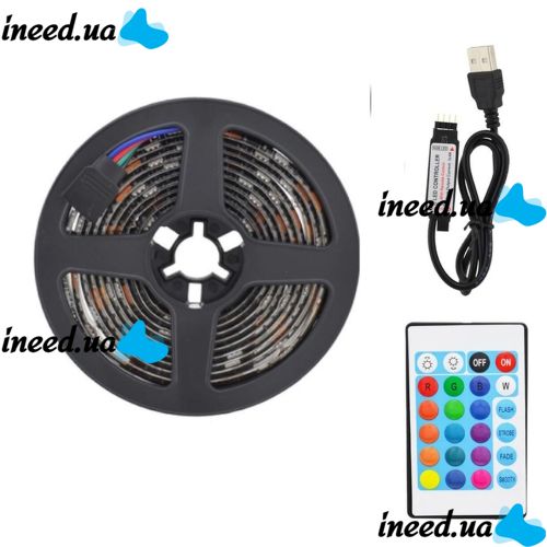 Universal SMD 5050-RGB LED Strip for 2m TV Backlight Multi-colored, Neon LED Backlight with USB Power Bank Remote Control