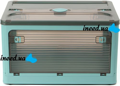 Складаний прозорий органайзер Joybos Foldable Storage Box 43х31х24 см розкладний пластиковий ящик на коліщатках для зберігання речей, одягу та постільної білизни