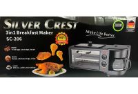 Электрическая печь Silver Crest SC-206 3 в 1 настольная мини духовка 9 л для выпекания с кофеваркой 500 мл и сковородой гриль с крышкой 2800W