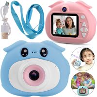 Дитячий цифровий фотоапарат Infinity Kids Camera D300 Pig з іграми, Селфі камерою і відео зйомкою, акумуляторна камера для дітей від 3-х років USB