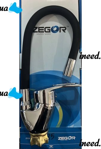Flexible Kitchen Faucet Zegor YUB4-F181KB 47 cm Vertical Kitchen Faucet with Flexible Silicone Spout Bottom Connection Water Tap HA-181 Black