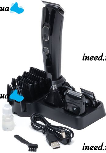 Wireless Rechargeable VGR V-175 Hair Clipper 5 in 1 Male Edging USB Beard and Mustache Trimmer with Replaceable Nozzles V175