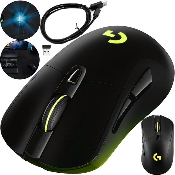 Игровая компьютерная мышь Logitech G703 Lightspeed Hero 16K беспроводная геймерская мышка с аккумулятором, RGB подсветкой для компьютера Черная