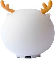 Дитячий настільний нічник Олень Cute Deer Silicone Night Light YT-8812 акумуляторний силіконовий світильник з RGB підсвічуванням і сенсорним датчиком