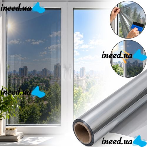 Proffilms Silver PS-40 Self-Adhesive Window Tint Film, 3 m x 60 cm, for sun protection; sun-blocking window film, 300 x 60 cm