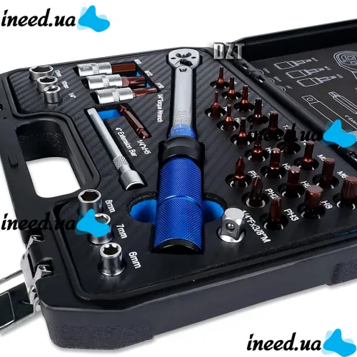 Trimann TM-32 Tool Set with a 5–25 Nm Torque Ratchet and 32-Piece Bit Set, Handheld Quick-Release Ratchet Wrench Set in a Case