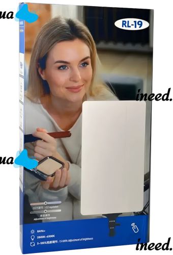 Светодиодная прямоугольная лампа Ring Light RL-19 70W LED прожектор 3 режима свечения с пультом ДУ для студийной фото и видео съемки от сети