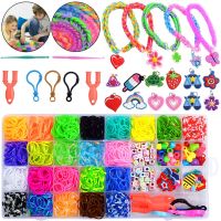 A set of elastic bands for weaving bracelets Band Accessory Case NR-2 set with a hook and holder for needlework and creativity 1500 pieces in a case from 3 years old
