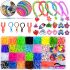 A set of elastic bands for weaving bracelets Band Accessory Case NR-2 set with a hook and holder for needlework and creativity 1500 pieces in a case from 3 years old