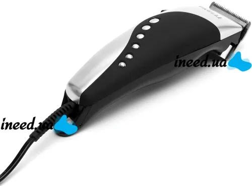 Провідна машинка для стрижки волосся Domotec MS-3303 12W професійний тример для окантовки бороди і вусів від мережі зі змінними насадками Сірий