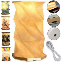 Настольный складной ночник Rotating Lamp XZ-06 аккумуляторный раскладной светильник, бумажная лампа трансформер с сенсорным управлением от USB