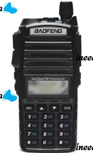 Дводіапазонна рація Baofeng UV82 5W на 128 каналів до 7 км портативна цифрова радіостанція з гарнітурою і подвійною кнопкою 2800 мАг UV - 82 Чорна