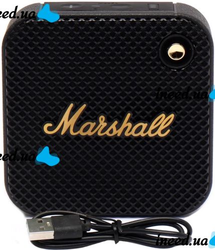 Marshall Willen BT Portable Speaker Wireless Waterproof Bluetooth Speaker Retro Style USB for Android IOS Black