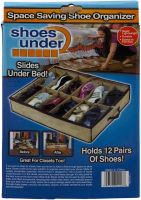  Shoes Under Shoe Storage Organizer for 12 Pairs Shoe Drawer Shoesander Case with Compartments in the Closet for Protection from Dust and dirt Brown
