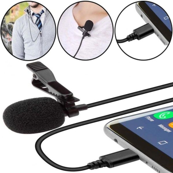 Петличный микрофон Media Microphone DM USB Type-C MK-3 с разъемом для телефона, мини микрофон 15 см, проводная петличка
