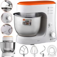 Kitchen planetary mixer Bitek BT-6611 with metal bowl 4 liters and attachments, stationary tabletop dough kneader 3000 watts