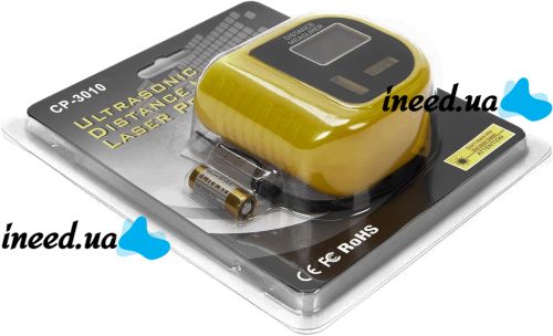 Electronic laser ruler Kronos Top CP-3010 3 in 1 level 18 m, laser rangefinder, construction tape measure for determining accurate measurements Yellow