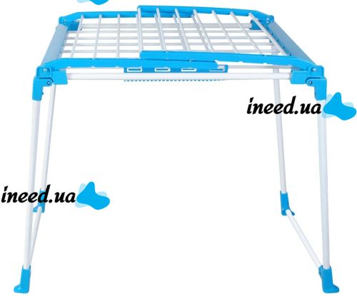 Підлогова розкладна сушарка для білизни Clothes Dryer HP227 Blue 172х60х87 см посилена складна сушка для речей, вішалка для одягу до 15 кг Синя