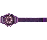 Жіночий наручний годинник Flower Diamond Rotation Watch Purple WJ-8052 з обертовим роторним циферблатом і ремінцем на магнітній застібці Фіолетові