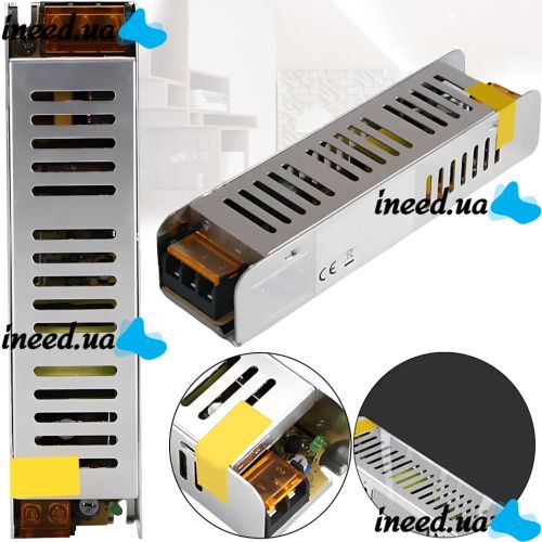 Switching power supply Metal Long 12V 25A 300W S-300-12 AC adapter with passive cooling for LED lamps in a metal case