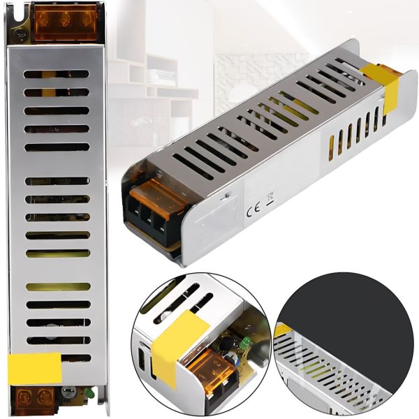 Импульсный блок питания Metal Long 12V 25A 300W S-300-12 сетевой адаптер с пассивным охлаждением для светодиодных LED ламп в металлическом корпусе