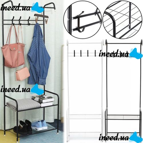 Напольная вешалка для одежды Corridor Rack 170Х35 см передвижная вертикальная стойка для хранения вещей с полками для обуви, стойка-вешалка в коридор
