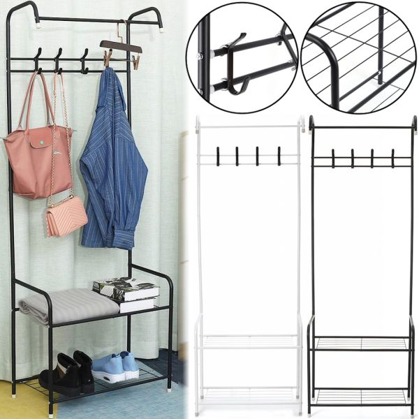 Outdoor clothes rack Corridor Rack 170X35 cm mobile vertical storage rack with shoe shelves, rack hanger in the hallway