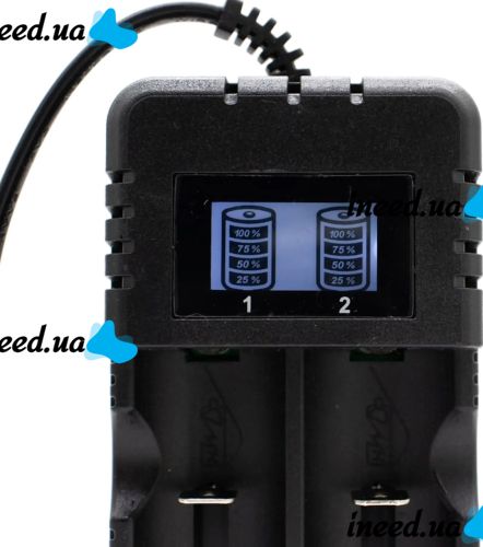 Battery Charger HD-8991B Universal charging for 18650 Li-ion batteries for 2 batteries with a screen from a Ni-MH and Ni-Cd outlet