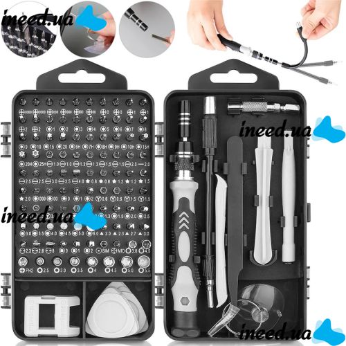 A set of precision screwdrivers and Compass bits CP-PK-115 15 in 1 set of hand tools for electronics repair and spot work with attachments in a case