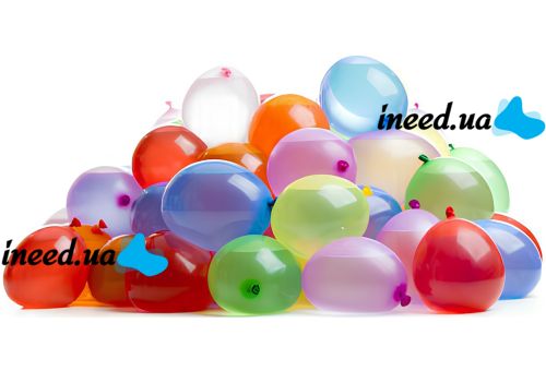 Набір водяних кульок бомб Happy Baby balloons MS-23-221 37 штук комплект різнокольорових куль бомб для водних битв з насадкою для затоки води