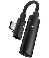 Перехідник Hoco LS19 2 в 1 Jack 3.5мм Type-C аудіо адаптер на 2 гнізда, конвертер для під'єднання зарядки та навушників до телефона Audio Converter