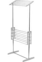 Дворівнева розкладна сушарка для білизни Mobile Folding Racks підлогова вертикальна складна вішалка, стійка сушка для одягу До 40 кг сіра