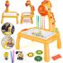Children's Table Projector for Drawing Projector Painting Giraffe 3 in 1 Creative Set with Easel, Markers and Light Slides Yellow