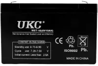 UKC 6V 10Ah WST-10 universal lead-acid battery 6V 10Ah for commercial equipment and toys