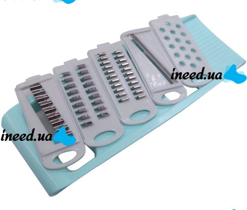 Ручна терка Vegetable Cutter DT-17 5 в 1 кухонний слайсер, овочерізка для чищення та нарізання овочів і фруктів, плоска шинкування зі змінними насадками