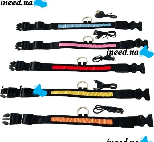 Luminous Fabric Collar Glow Ring for Cats and Dogs LED Neon with LED Backlight on Battery with USB for Pets