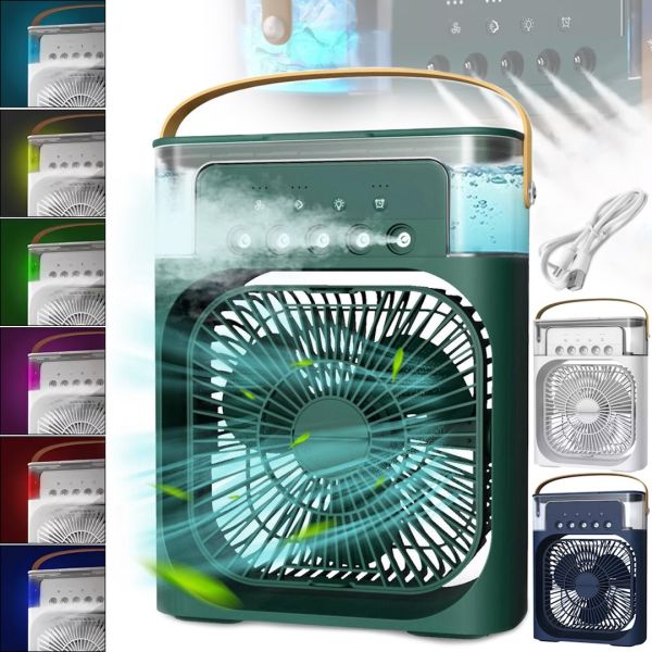 Настольный вентилятор с увлажнителем Air Cooler Fan CX-39 600 мл кондиционер с водяным охлаждением воздуха, отсеком для льда и RGB подсветкой от USB