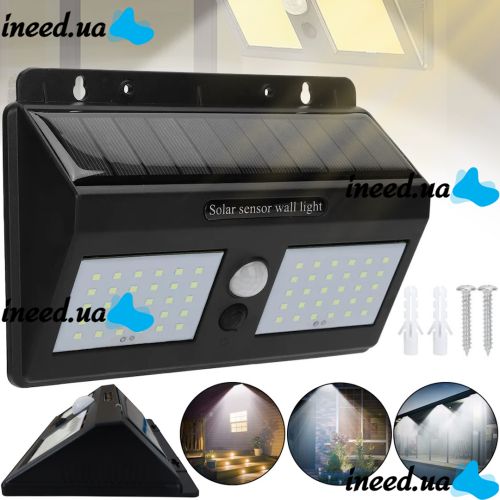 Вуличний настінний світильник Solar Motion Sensor BL - 1626a акумуляторний LED ліхтар на сонячній батареї, прожектор з датчиком руху YH818