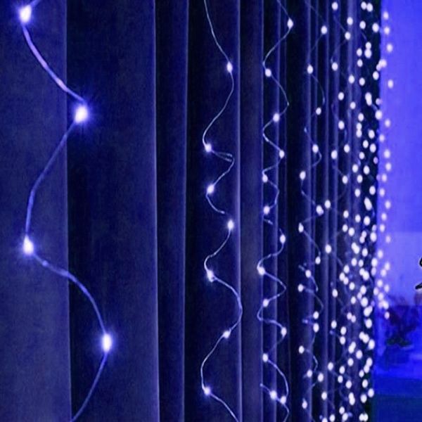 Inner Garland Waterfall Curtain Blue 3x2 m Copper on Copper Wire 200 Diodes 7905 LED Garland Xmas 200 LED B-9 3mx2m 