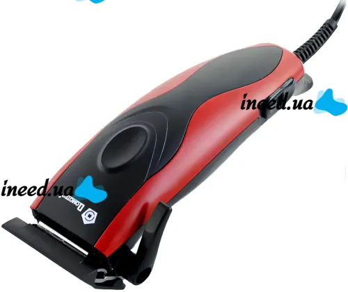 Провідна машинка для стрижки волосся Domotec MS-3304 12W професійний тример для окантовки бороди і вусів від мережі зі змінними насадками Червоний