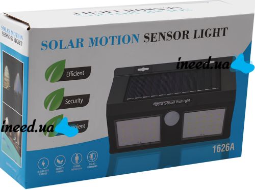 Вуличний настінний світильник Solar Motion Sensor BL - 1626a акумуляторний LED ліхтар на сонячній батареї, прожектор з датчиком руху YH818
