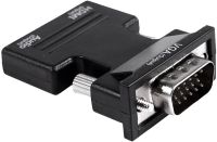 Конвертер HDMI-VGA OUT Black адаптер для перетворення сигналу 1080p з аудіо виходом, перехідник з HDMI на VGA кабель 3.5 мм jack Чорний