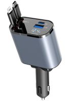 Super Fast Charge PT16 Car Charger with type c lightning voltmeter 4 in 1 120 W FM Transmitter, Car cigarette lighter Modulator
