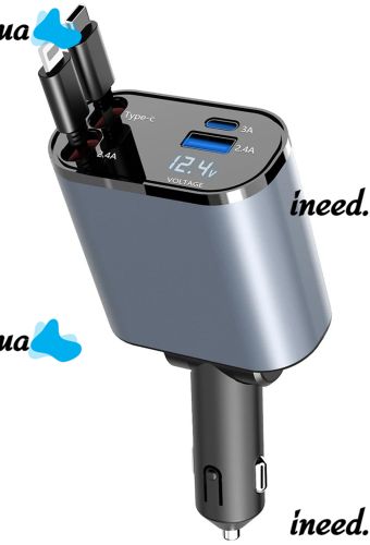 Super Fast Charge PT16 Car Charger with type c lightning voltmeter 4 in 1 120 W FM Transmitter, Car cigarette lighter Modulator
